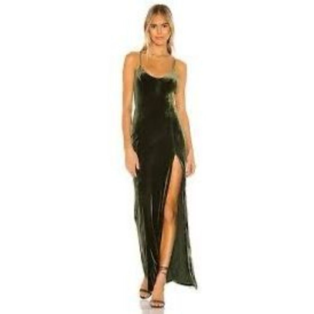 Majorelle Green Velvet Fantasia Sleeveless Maxi Dress Size Large NWT